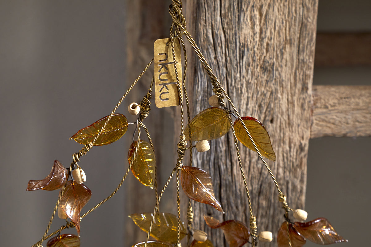 Parili Glass Leaf Swag - Ochre