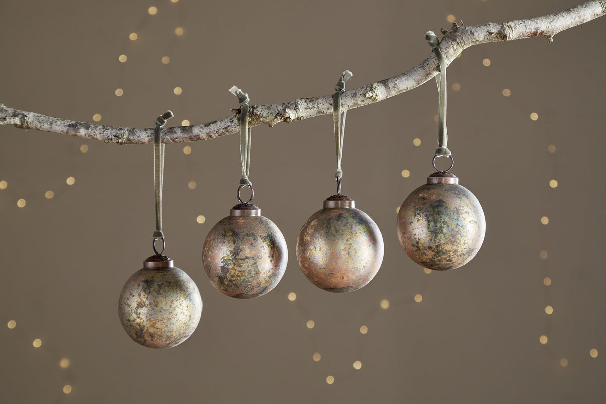 Mavu Baubles - Rustic Bronze & Green - (Set of 4)