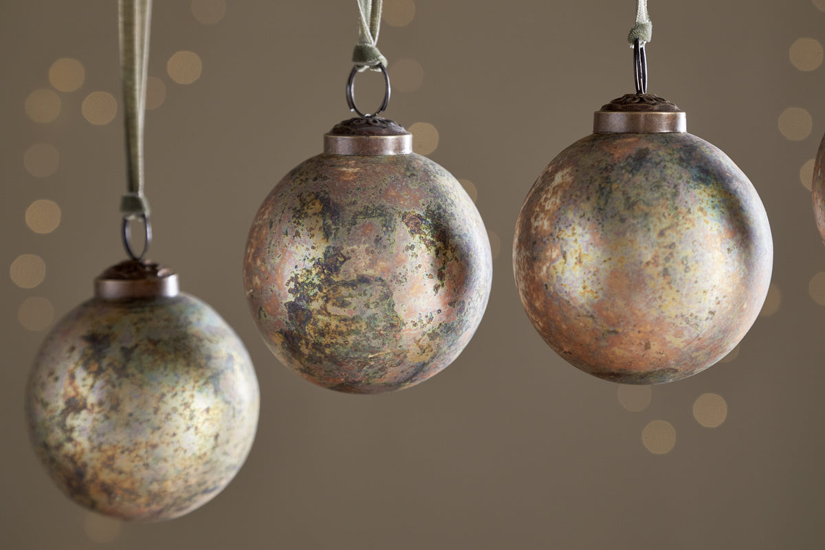 Mavu Baubles - Rustic Bronze & Green - (Set of 4)