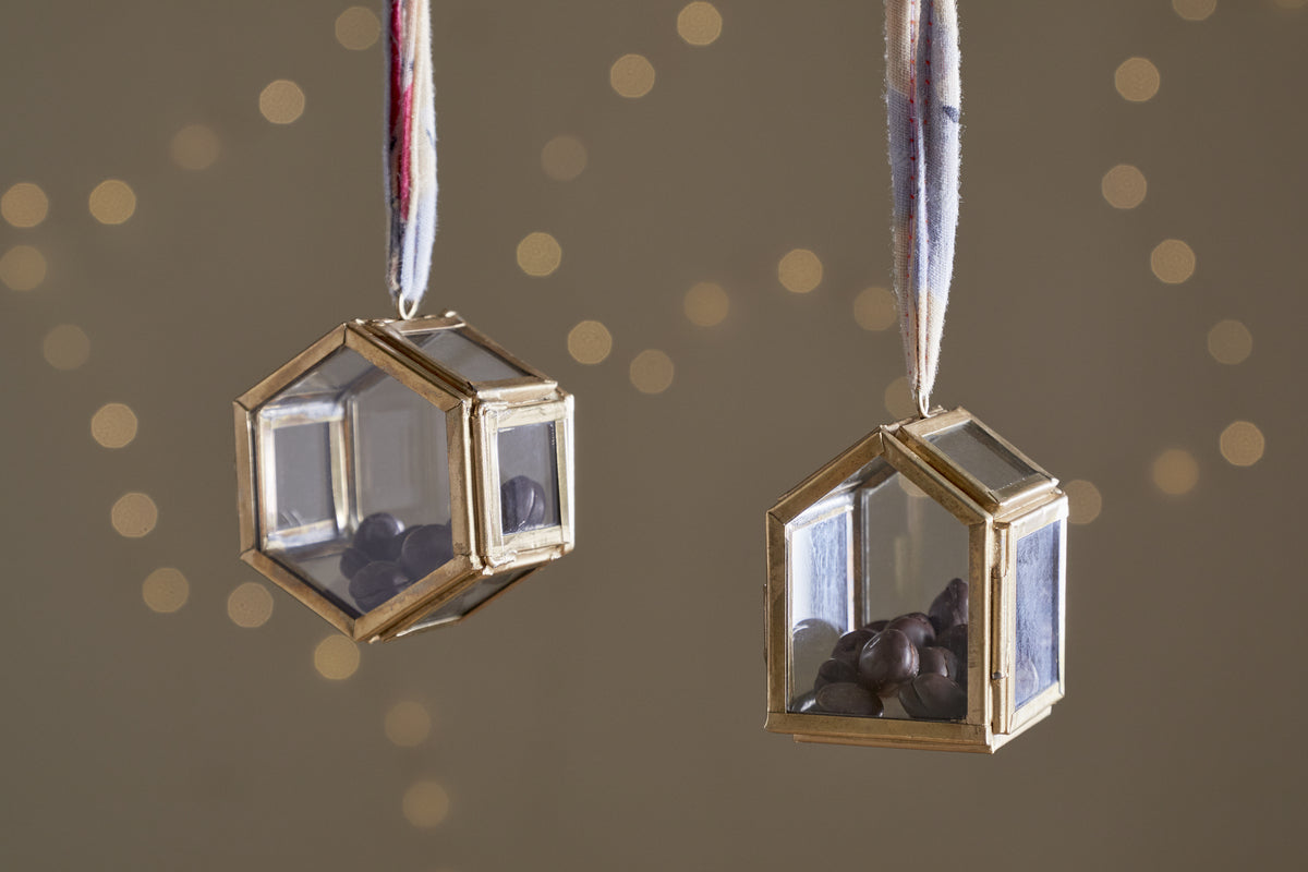 Tiny Kiko Box Decorations - Antique Brass (Set of 2)