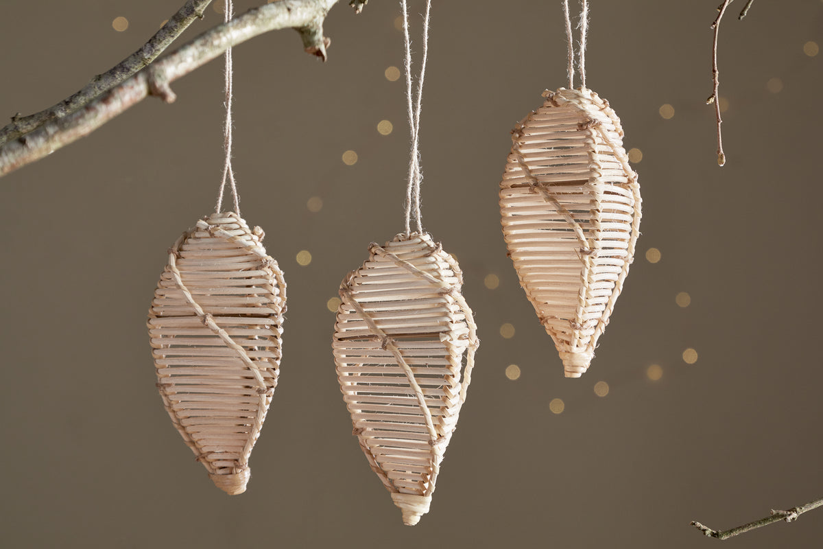Sempala Wicker Baubles - Natural - (Set of 3)