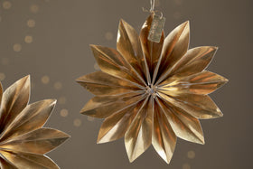 Amata Brass Star Baubles - Antique Brass - (Set of 2)