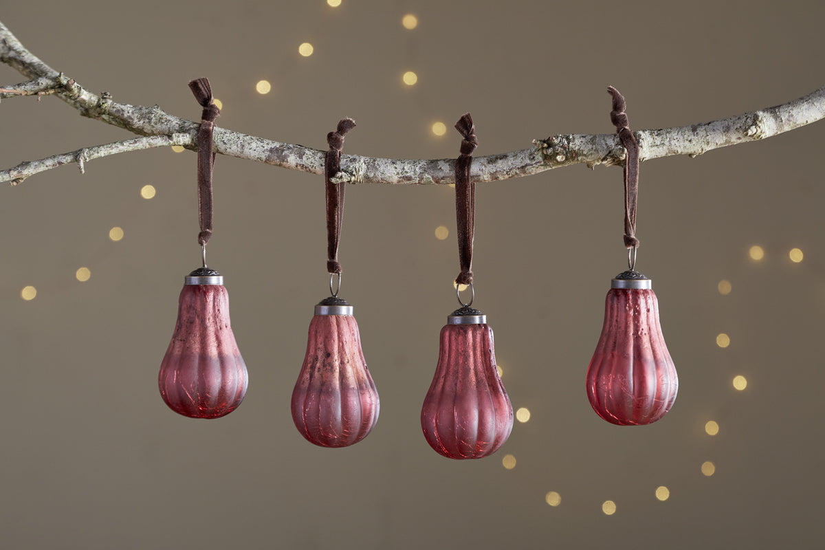 Pannee Drop Baubles - Merlot - (Set of 4)