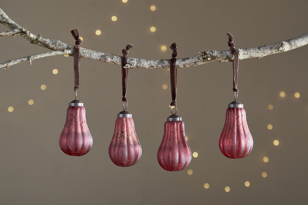 Pannee Drop Baubles - Merlot (Set of 4)