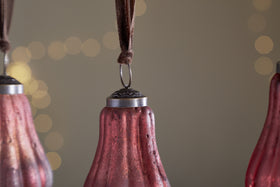 Pannee Drop Baubles - Merlot - (Set of 4)