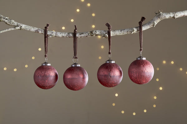 Pannee Round Baubles - Merlot (Set of 4)
