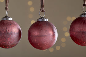 Pannee Round Baubles - Merlot - (Set of 4)