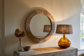 Ibo Reclaimed Round Wall Mirror - Natural
