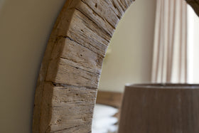 Ibo Reclaimed Round Wall Mirror - Natural