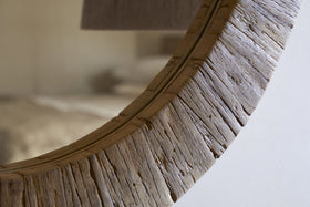 Ibo Reclaimed Round Wall Mirror - Natural