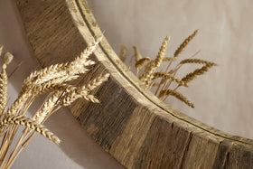 Ibo Reclaimed Round Wall Mirror - Natural