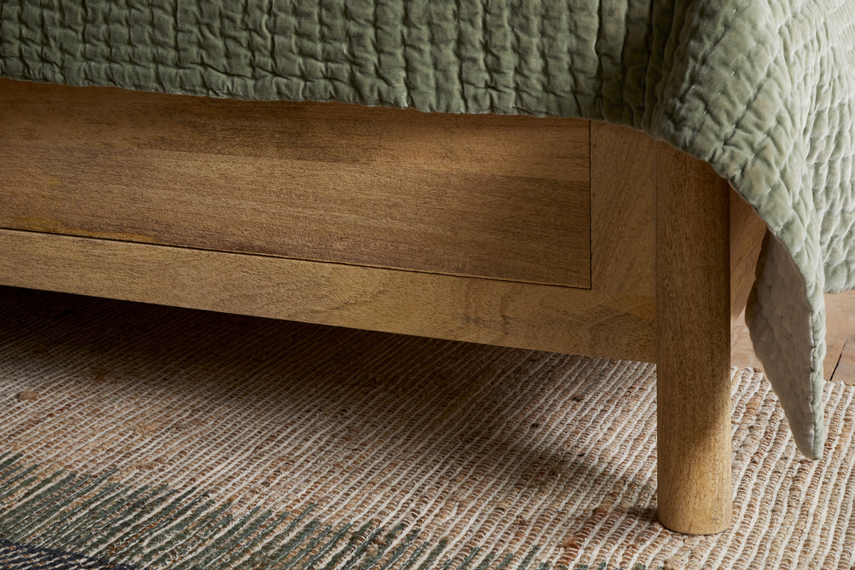 Sri Mango Wood Bed - Moss