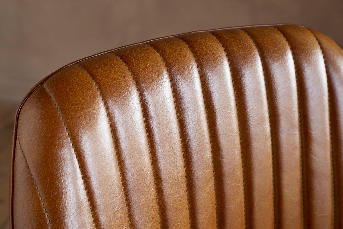 Harsha Leather Counter Chair - Aged Tan