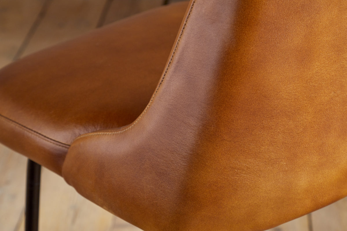 Harsha Leather Counter Chair - Aged Tan