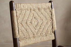 Vinay Jute & Wood Woven Dining Chair - Chocolate Brown