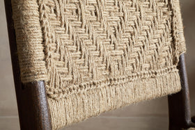 Vinay Jute & Wood Woven Dining Chair - Chocolate Brown
