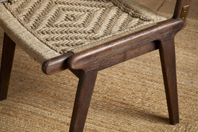 Vinay Jute & Wood Woven Dining Chair - Chocolate Brown