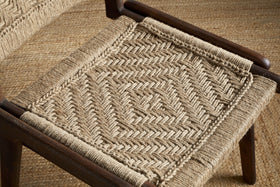 Vinay Jute & Wood Woven Dining Chair - Chocolate Brown