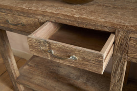 Ibo Reclaimed Wood 4 Drawer Console Table - Natural