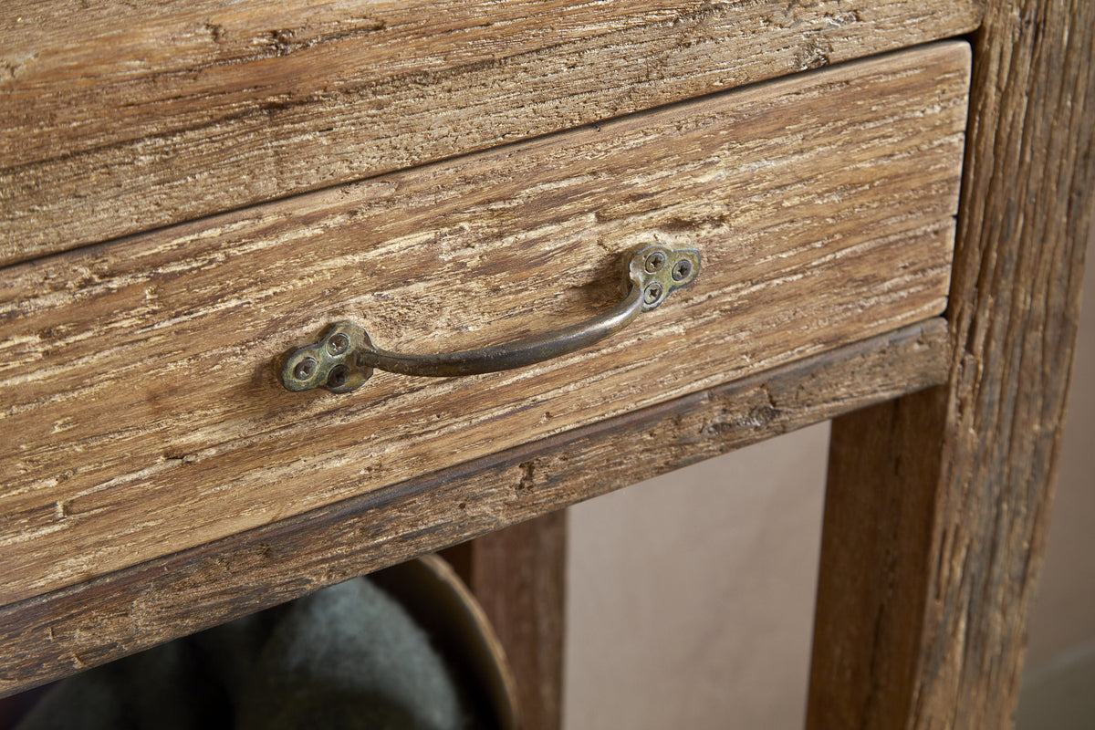 Ibo Reclaimed Wood 4 Drawer Console Table - Natural