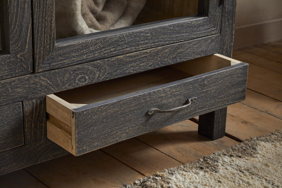 Valin Mango Wood & Glass Cabinet - Natural