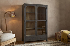 Valin Mango Wood & Glass Cabinet - Natural