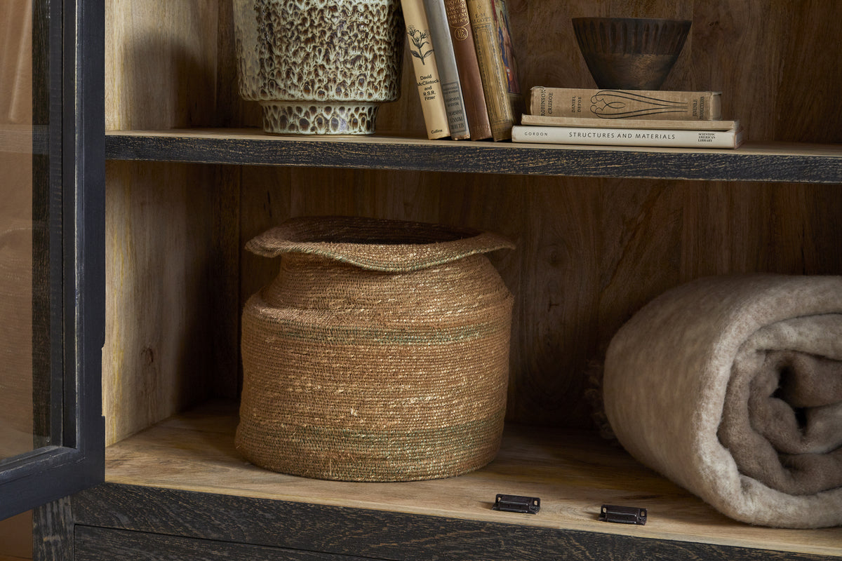 Valin Mango Wood & Glass Cabinet - Natural