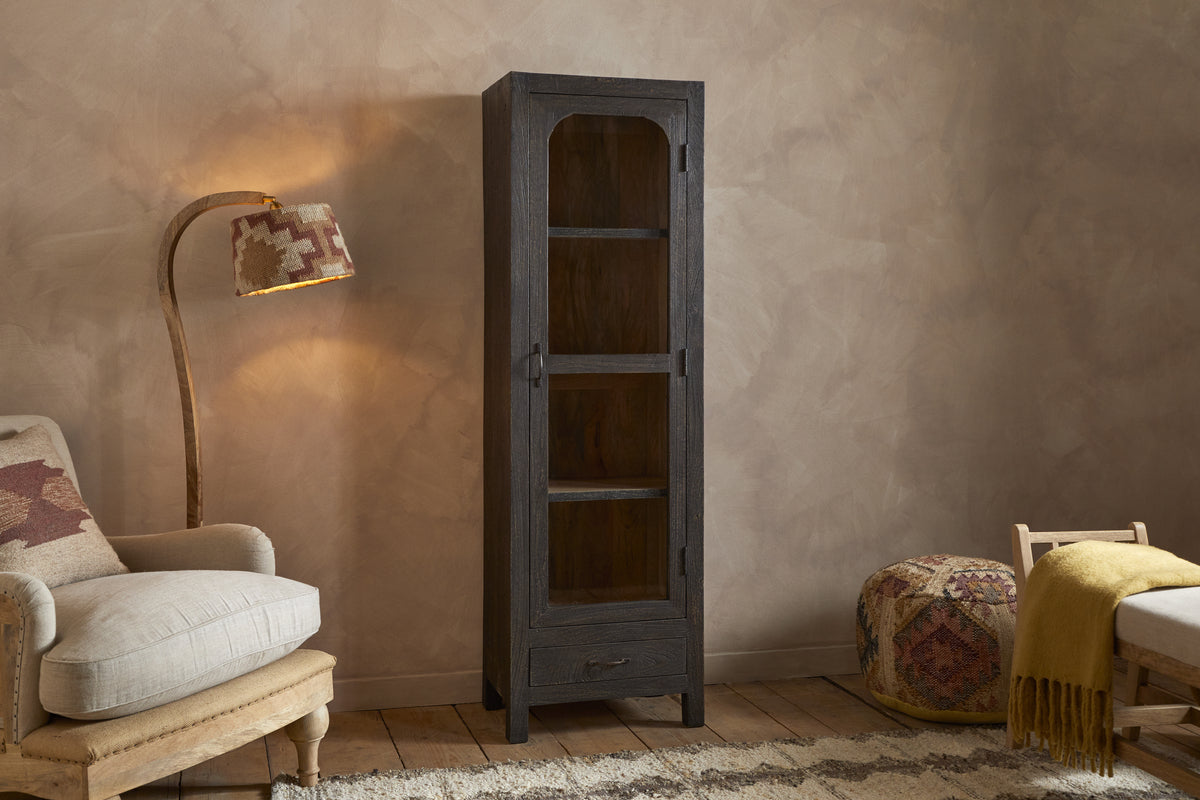 Valin Mango Wood & Glass Cabinet - Natural