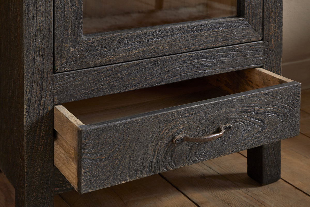 Valin Mango Wood & Glass Cabinet - Natural