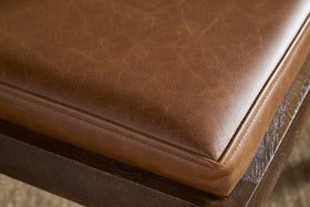 Kusa Mango Wood & Leather Dining Chair - Aged Tan