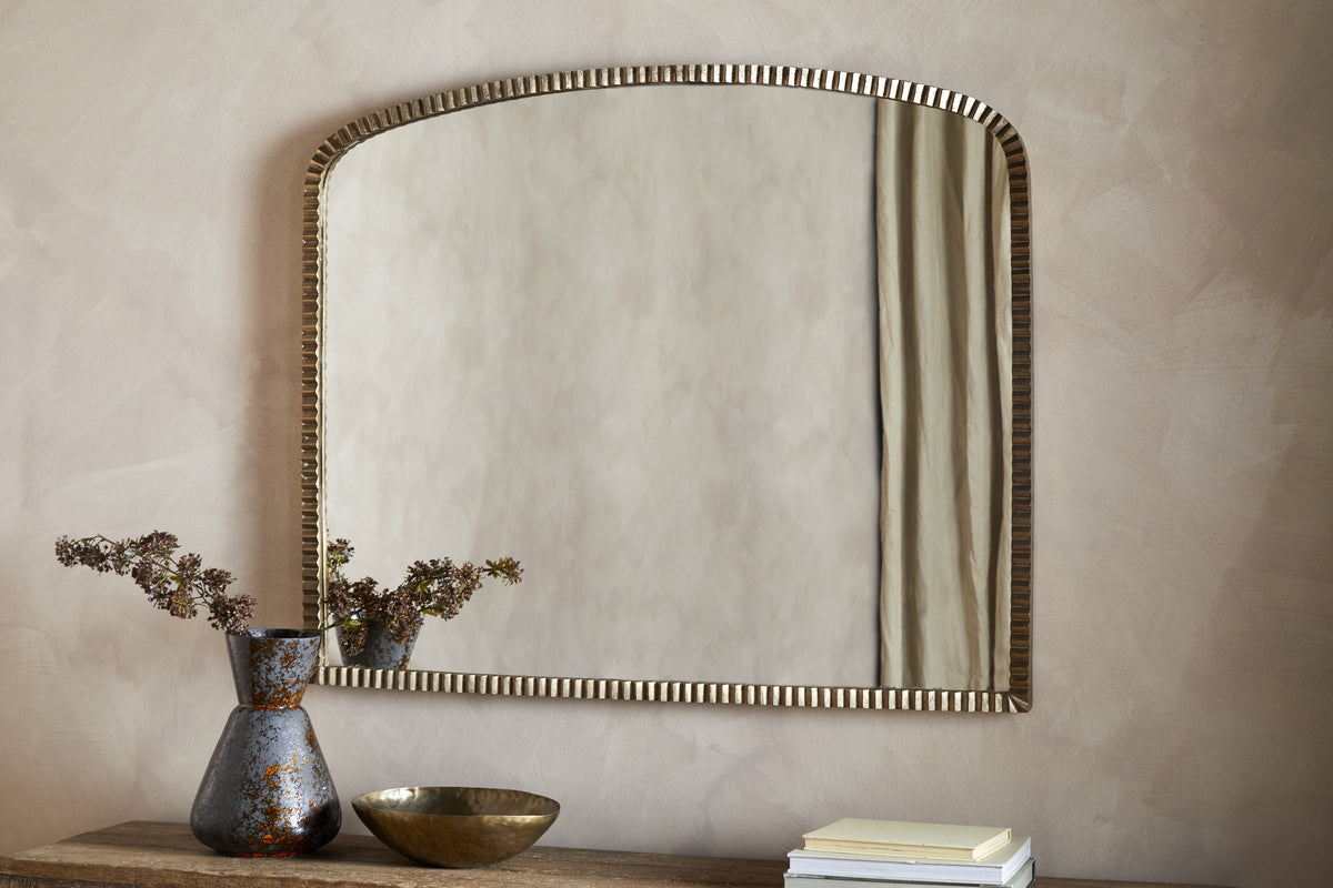 Juhli Arched Mirror - Aged Antique Brass - Large