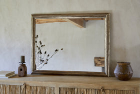 Yamuna Rectangular Mirror - Aged Antique Brass