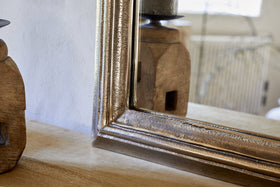 Yamuna Rectangular Mirror - Aged Antique Brass