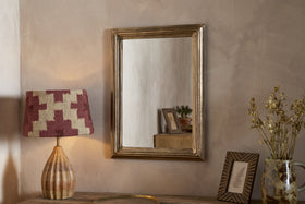 Yamuna Rectangular Mirror - Aged Antique Brass