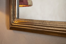 Yamuna Rectangular Mirror - Aged Antique Brass