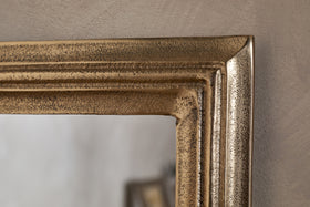 Yamuna Rectangular Mirror - Aged Antique Brass