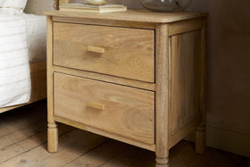 Sri Mango Wood Bedside Table - Natural
