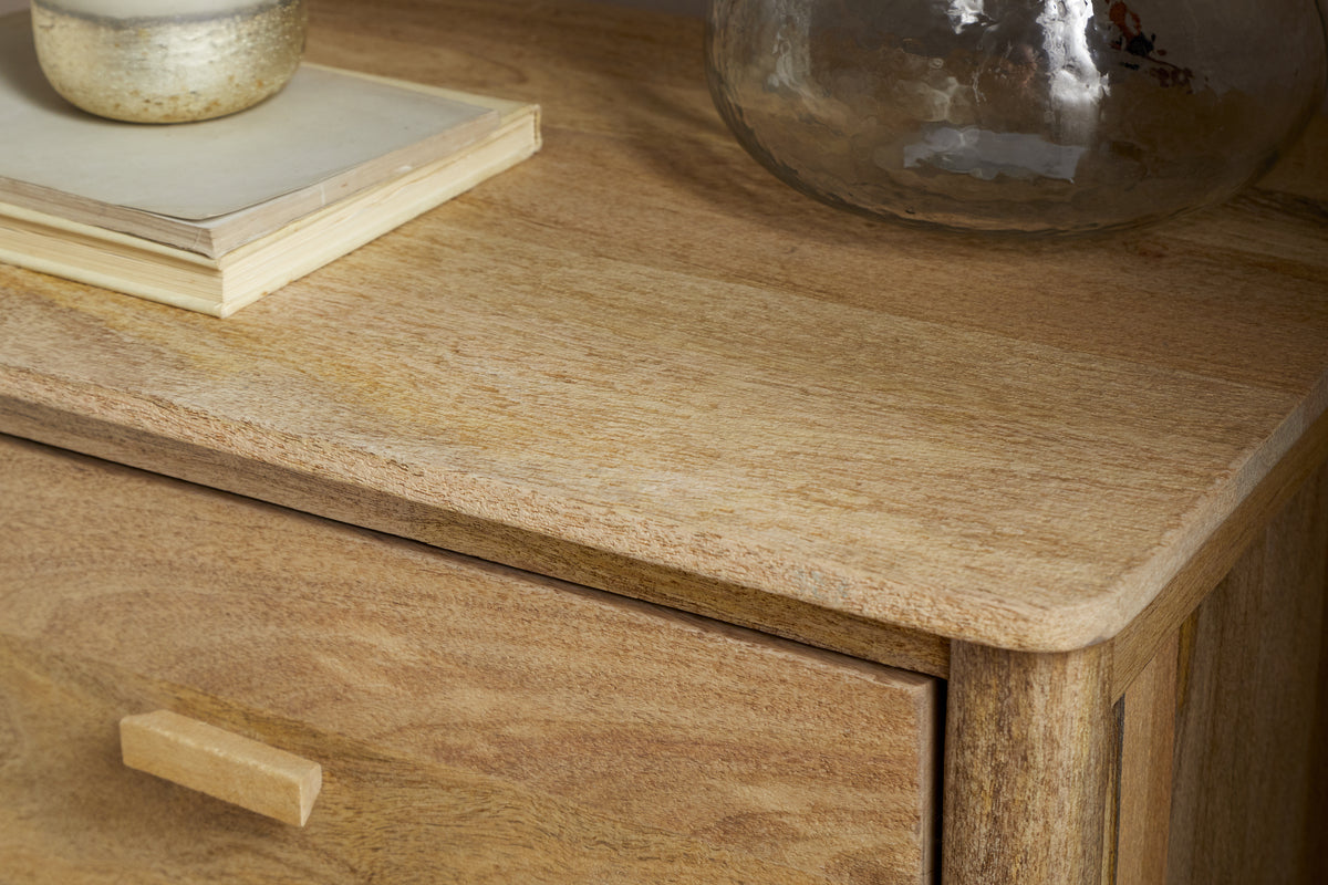 Sri Mango Wood Bedside Table - Natural