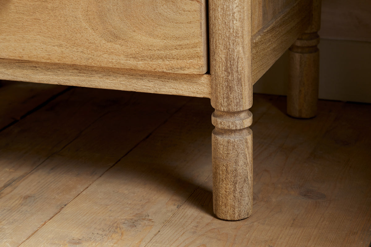 Sri Mango Wood Bedside Table - Natural
