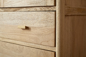 Sri Mango Wood Wardrobe - Natural
