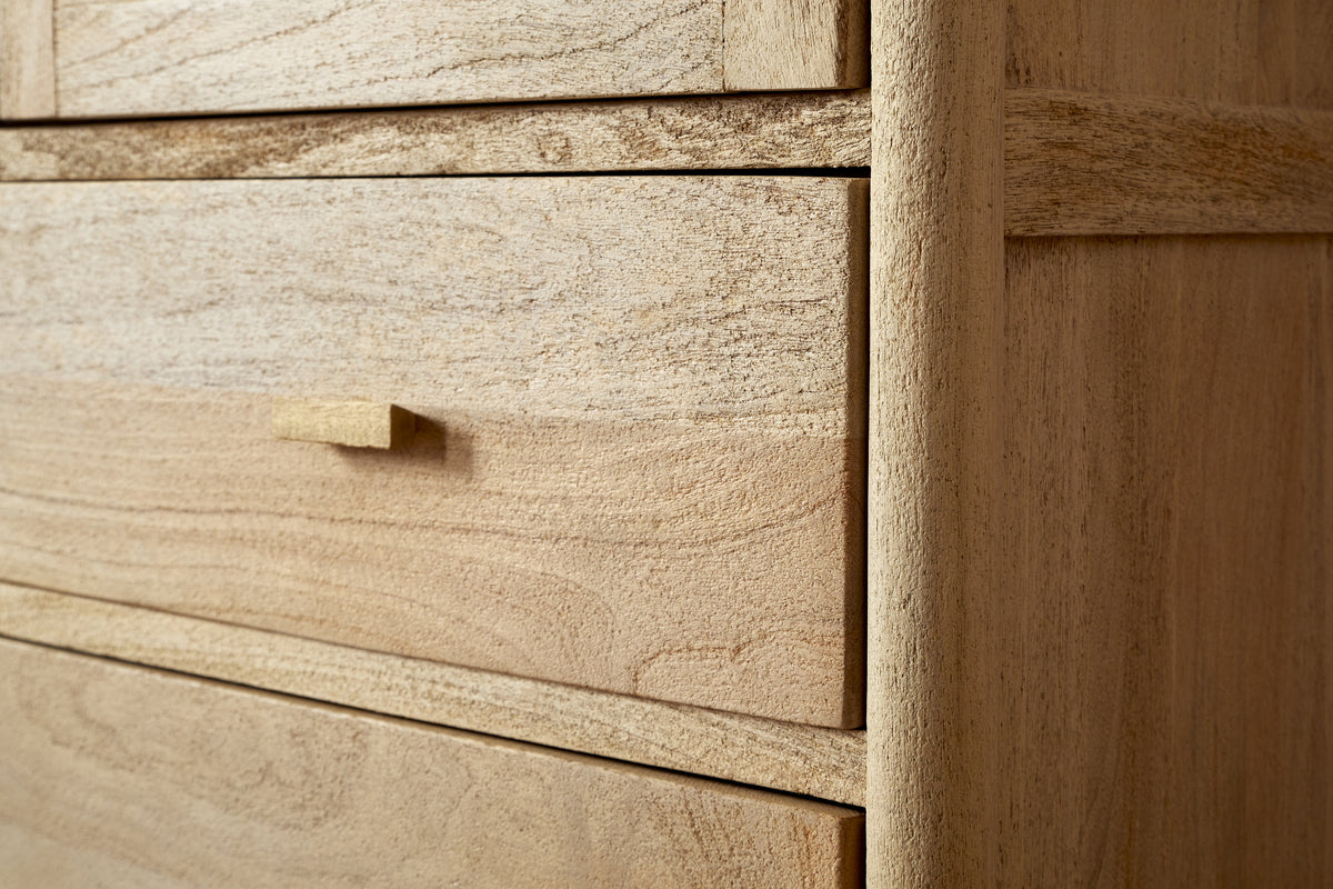 Sri Mango Wood Wardrobe - Natural