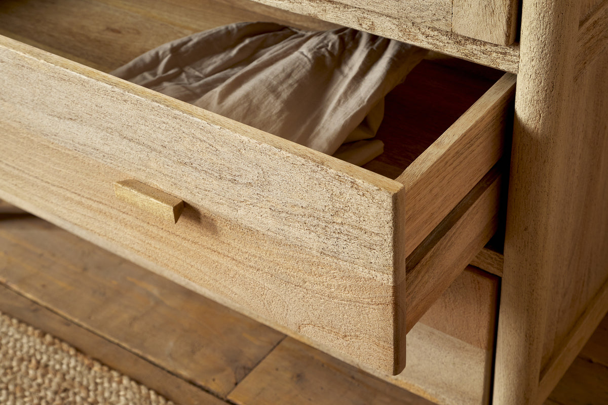 Sri Mango Wood Wardrobe - Natural