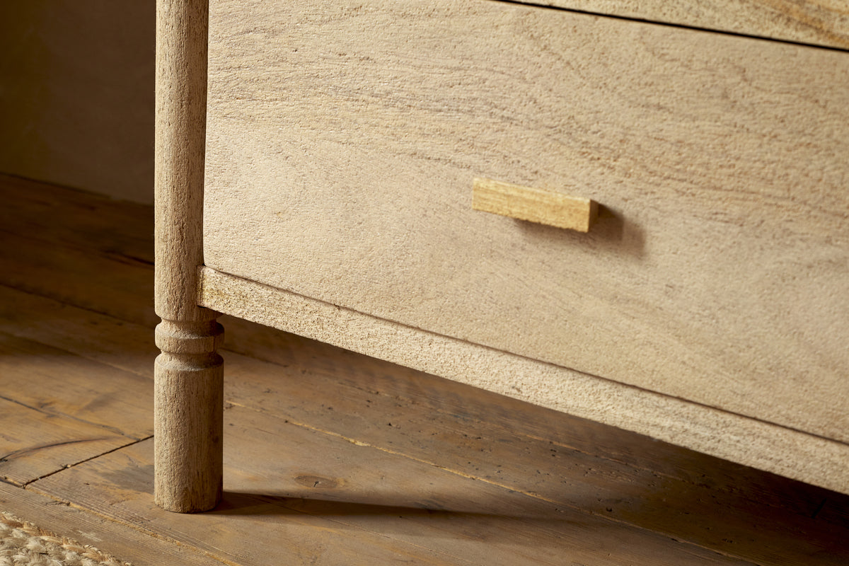 Sri Mango Wood Wardrobe - Natural