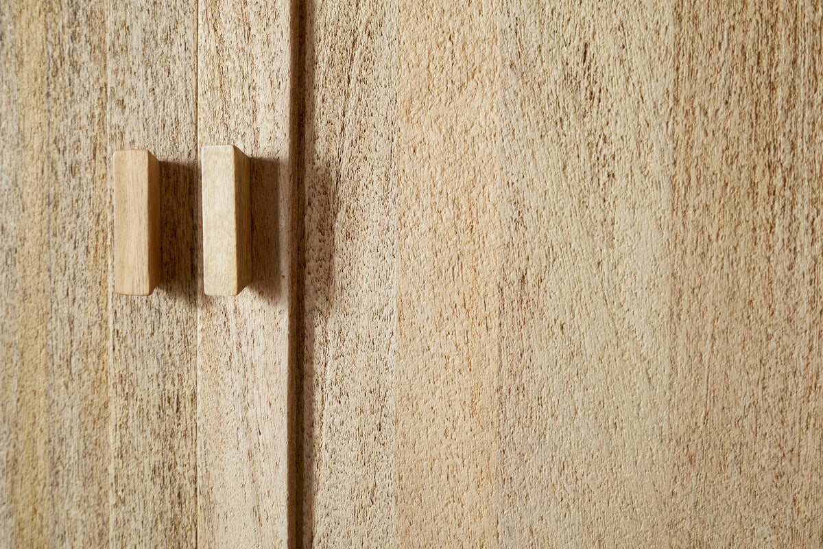 Sri Mango Wood Wardrobe - Natural