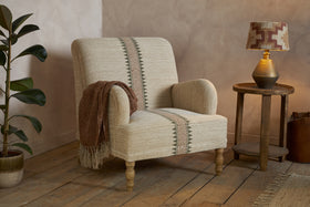 Zairya Jute & Cotton Armchair - Natural & Rust