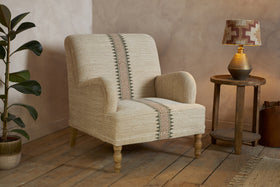 Zairya Jute & Cotton Armchair - Natural & Rust