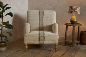 Zairya Jute & Cotton Armchair - Natural & Rust
