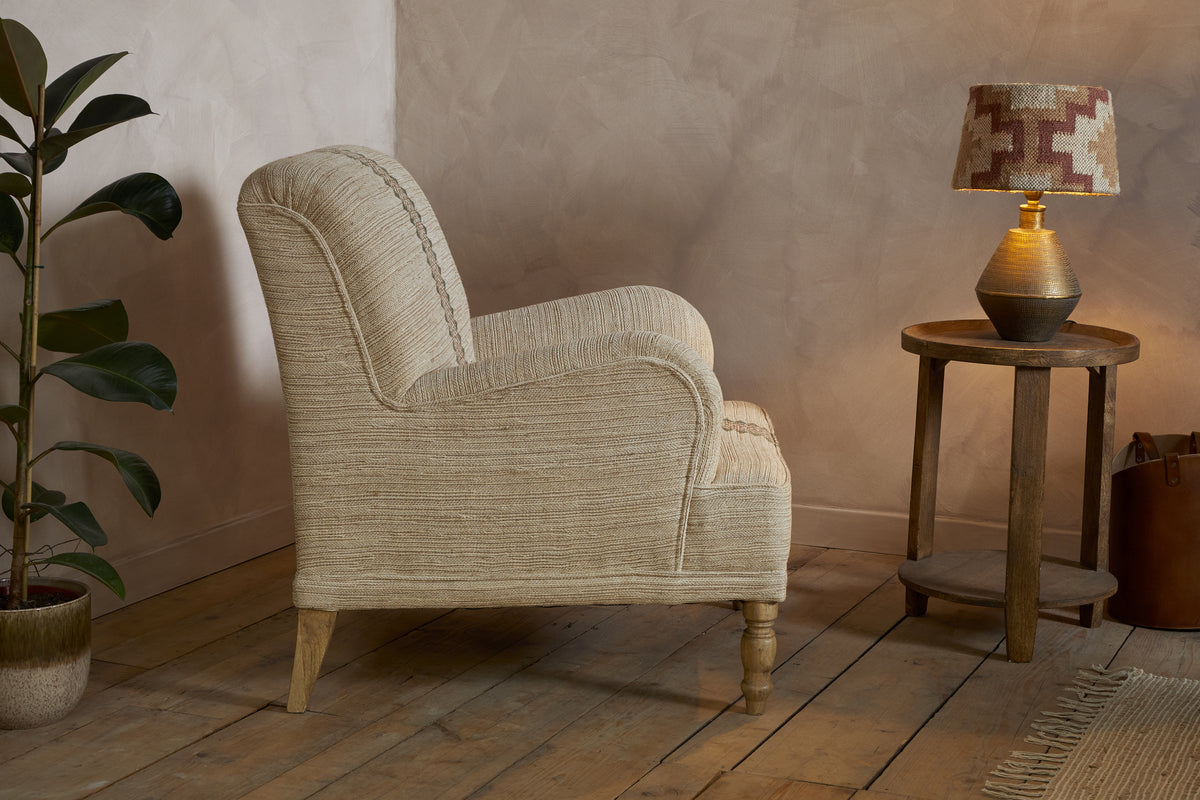 Zairya Jute & Cotton Armchair - Natural & Rust