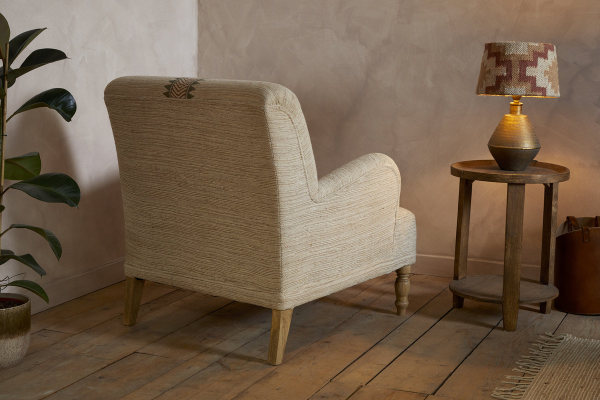 Zairya Jute & Cotton Armchair - Natural & Rust