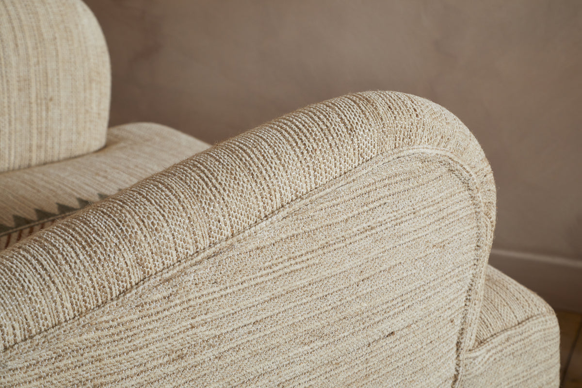 Zairya Jute & Cotton Armchair - Natural & Rust